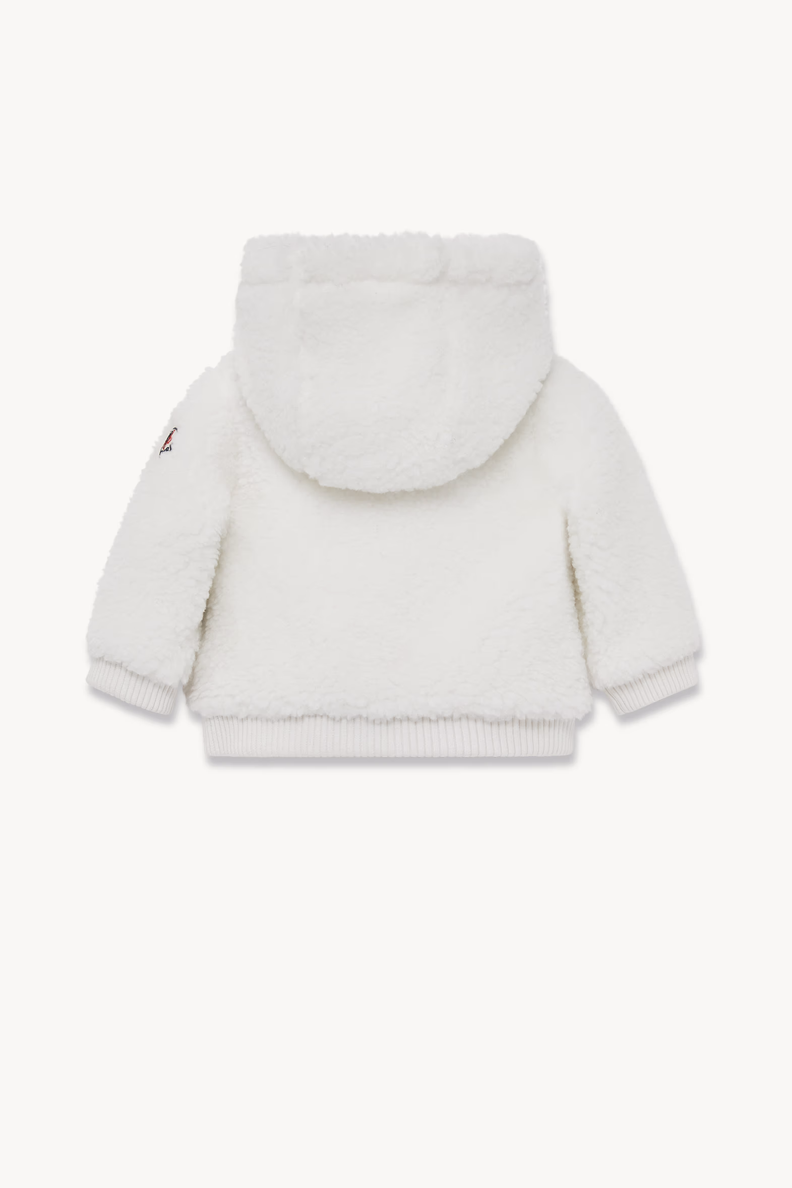 Teddy Zip-Up Hoodie Girl White Moncler 3